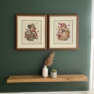 Vintage M.J. Hummel Little Friend Cross Stitch Framed Art